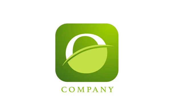 알파벳 로고는 회사와 기업을 초록색으로 사각형 모양에스푸 앱이나 아이콘에 수있습니다 — 스톡 벡터