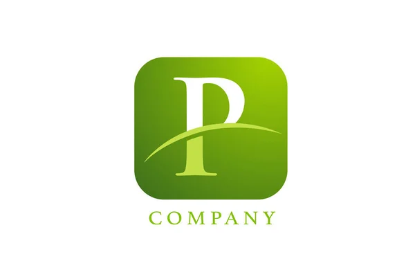 Alphabet Lettre Logo Pour Entreprise Entreprise Couleur Verte Design Carré — Image vectorielle