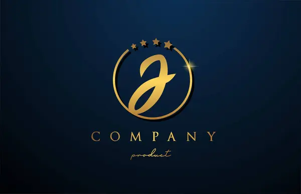 Luxury Alphabet Letter Logo Company Corporate Gold Colour Golden Star — Stock Vector