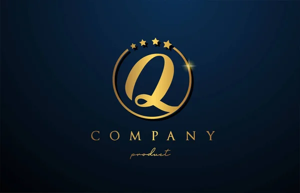 Luxury Alphabet Letter Logo Company Corporate Gold Colour Golden Star — Stock Vector