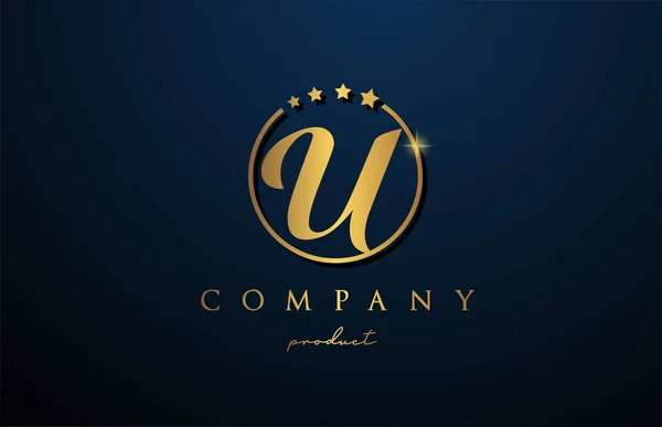 Logotipo Letra Alfabeto Luxo Para Empresa Corporativa Cor Ouro Desenho — Vetor de Stock