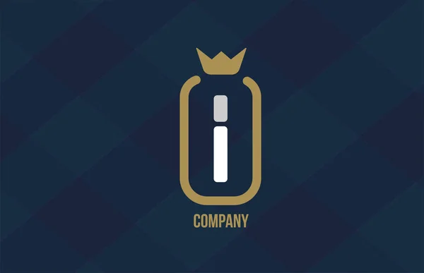 Король Короны Алфавит Буква Логотип Компании Корпорации Сине Белый Дизайн — стоковый вектор