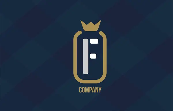 Корона Алфавит Буква Логотип Компании Корпорации Сине Белый Дизайн Использован — стоковый вектор