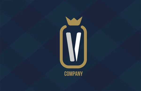 Корона Алфавит Буква Логотип Компании Корпорации Сине Белый Дизайн Использован — стоковый вектор