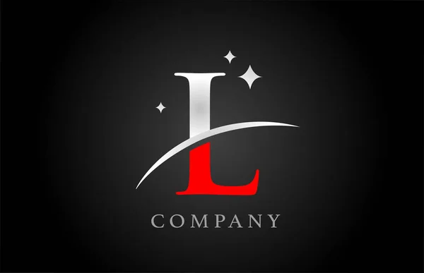 Logotipo Letra Alfabeto Para Empresa Corporativa Cores Preto Vermelho Branco —  Vetores de Stock
