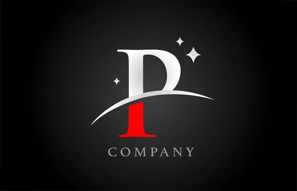 Abeceda Písmeno Logo Pro Společnost Korporátní Černé Červené Bílé Barvě — Stockový vektor