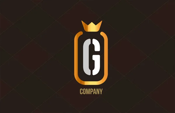 Golden King Crown Alphabet Letter Logo Company Corporate Gold Luxury — Stock Vector