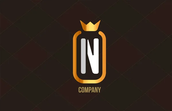 Złote Logo Alfabetu Korony Króla Dla Firmy Korporacji Złoty Luksusowy — Wektor stockowy