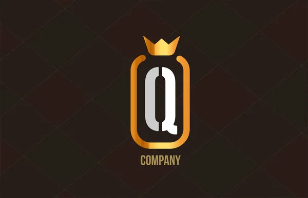 Şirket Şirket Için Altın Kral Alfabe Harfi Logosu Altın Lüks — Stok Vektör
