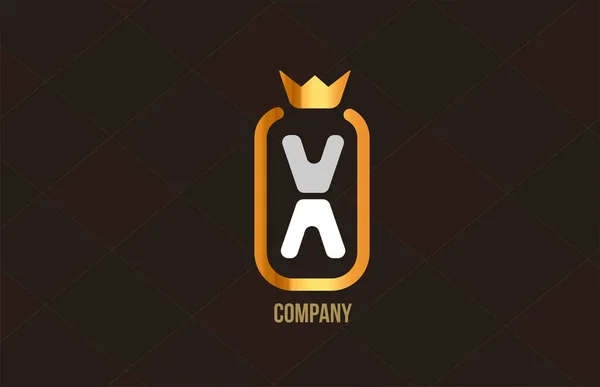 Gouden Kroon Alfabet Letter Logo Voor Bedrijf Bedrijf Goud Luxe — Stockvector