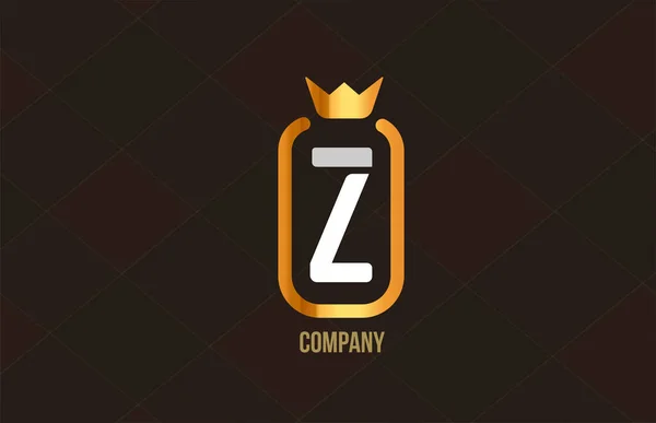 Golden King Crown Alphabet Letter Logo Company Corporate Gold Luxury — Stock Vector