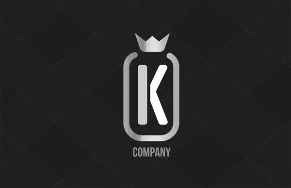 Argent Roi Couronne Alphabet Lettre Logo Pour Entreprise Entreprise Design — Image vectorielle