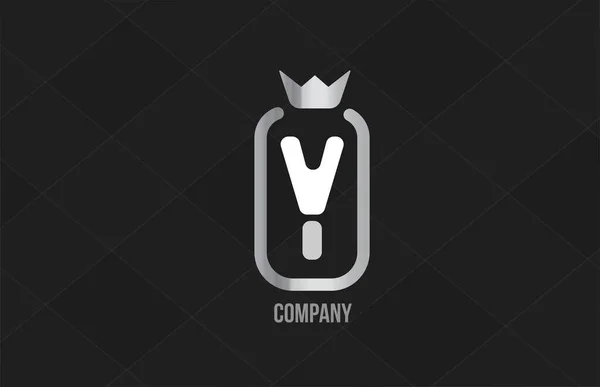 Plata Rey Corona Alfabeto Letra Logo Para Empresa Empresa Diseño — Archivo Imágenes Vectoriales