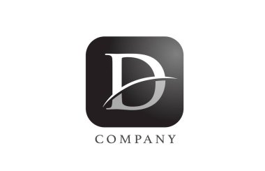 Şirket ve şirket için D-beyaz alfabe harfi logosu. Yuvarlak kare dizaynlı. Uygulama ya da düğme simgesi olarak kullanılabilir