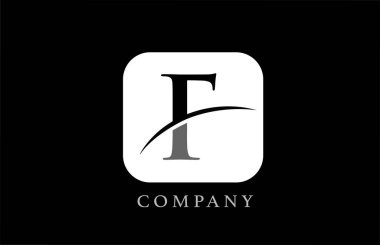 Şirket ve şirket için siyah beyaz alfabe harfi logosu. Basit yuvarlak kare dizaynlı. Uygulama ya da düğme simgesi olarak kullanılabilir