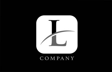 Şirket ve şirket için siyah beyaz alfabe harfi logosu. Basit yuvarlak kare dizaynlı. Uygulama ya da düğme simgesi olarak kullanılabilir