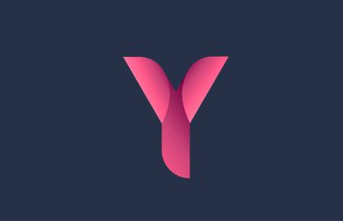 Markalaşma ve iş için Y mavi alfabe logosu. Simge harflerinde yaratıcı kullanım için gradyan tasarımı