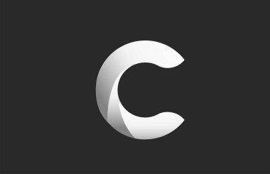 Markalaşma ve iş için C siyah beyaz alfabe harfi logosu. Harfler ve kurumsal kimlik tasarımı. Yaratıcı simge şablonu