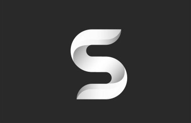 S siyah ve beyaz alfabe harfi logosu markalaşma ve iş için. Harfler ve kurumsal kimlik tasarımı. Yaratıcı simge şablonu