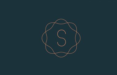 Şirketin ince çizgileri için S çiçekli alfabe harfi logosu. Harfler ve kimlik için damgalama. İş simgesi için yaratıcı şablon tasarımı