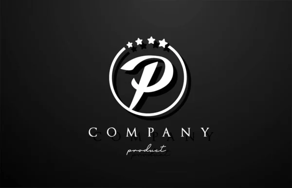 Alfabeto Letra Logotipo Para Empresa Corporativa Cor Preto Branco Design —  Vetores de Stock