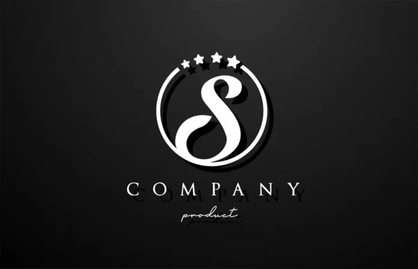 Alphabet Letter Logo Company Corporate Black White Color Design Circle — Stock Vector