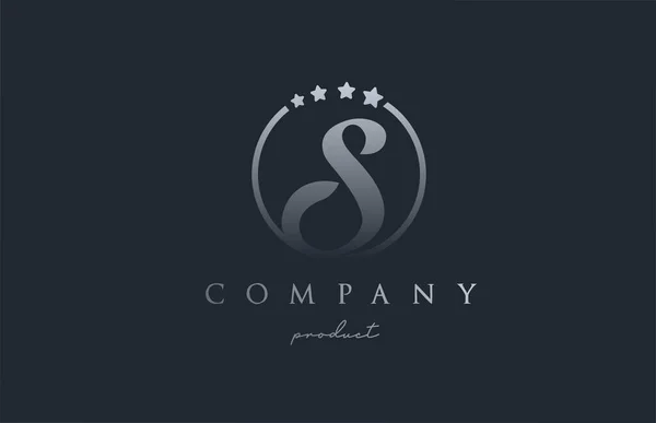 Blue Grey Alphabet Letter Logo Company Corporate Design Circle Star — Stock Vector