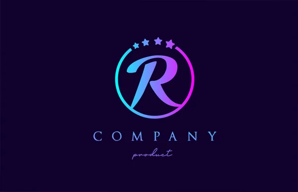 Logotipo Letra Alfabeto Para Empresa Corporativa Cores Rosa Azul Design — Vetor de Stock