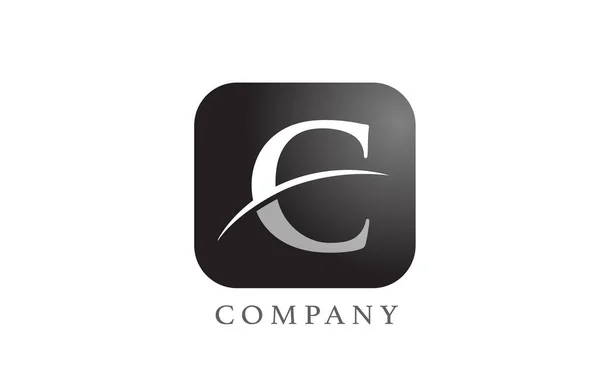 Logotipo Letra Alfabeto Branco Preto Para Empresa Corporativa Projeto Quadrado — Vetor de Stock