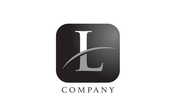 Логотип Літери Чорно Білого Алфавіту Компанії Корпорації Округлений Квадратний Дизайн — стоковий вектор