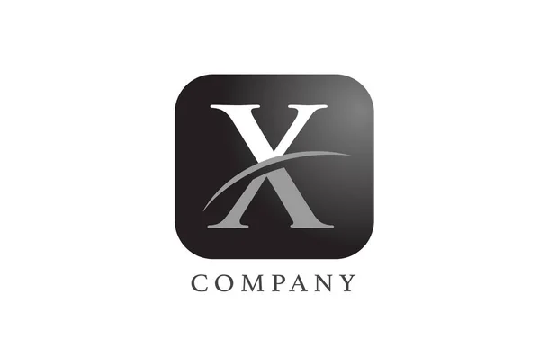 Černé Bílé Abecední Písmeno Logo Pro Společnost Korporátní Zaoblený Čtvercový — Stockový vektor