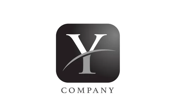 Černé Bílé Abecední Písmeno Logo Pro Společnost Korporátní Zaoblený Čtvercový — Stockový vektor