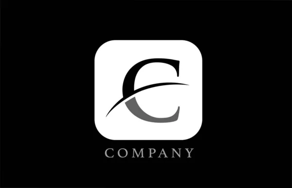 Blanco Negro Alfabeto Letra Logotipo Para Empresa Empresa Diseño Cuadrado — Archivo Imágenes Vectoriales