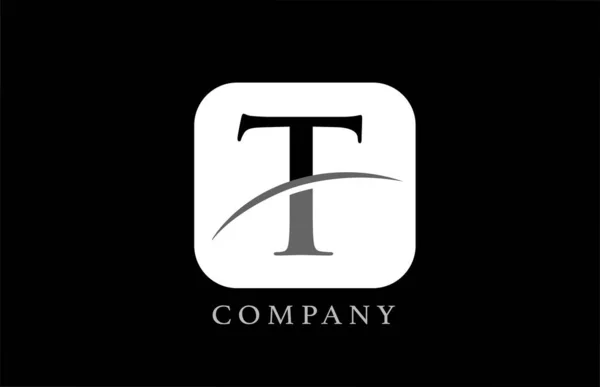 Schwarz Weißes Buchstaben Logo Für Unternehmen Und Unternehmen Einfaches Abgerundetes — Stockvektor