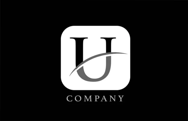 Logotipo Letra Alfabeto Preto Branco Para Empresa Corporativa Design Quadrado —  Vetores de Stock