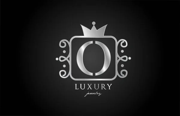 V字母表银字母标识 豪华企业和公司具有王冠的创意图标设计 — 图库矢量图片
