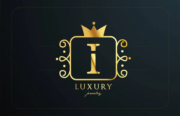 Монограма Логотип Золотої Металевої Літери Креативний Дизайн Іконок Королівською Короною — стоковий вектор