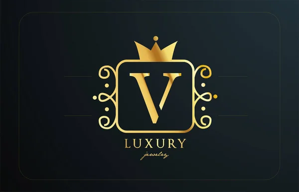 Monograma Logotipo Letra Alfabeto Metal Dourado Design Ícone Criativo Com —  Vetores de Stock