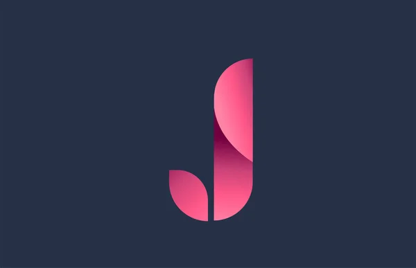 用于品牌和业务的J粉色蓝色字母标识 用于图标字体创作的渐变设计 — 图库矢量图片