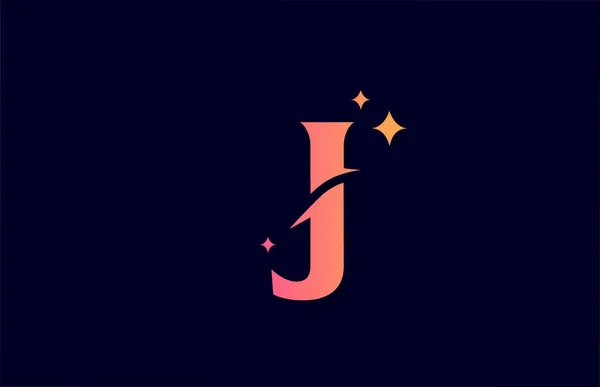 J粉色黄色梯度字母标识公司与明星 字母和身份的品牌 商业图标的创意模板设计 — 图库矢量图片