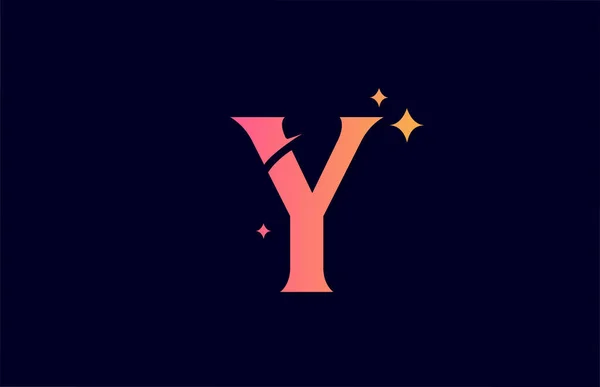 Yピンクの黄色のグラデーションアルファベット文字のロゴは 星付き企業のためのロゴ 文字やアイデンティティのためのブランディング ビジネスアイコンのためのクリエイティブテンプレートデザイン — ストックベクタ