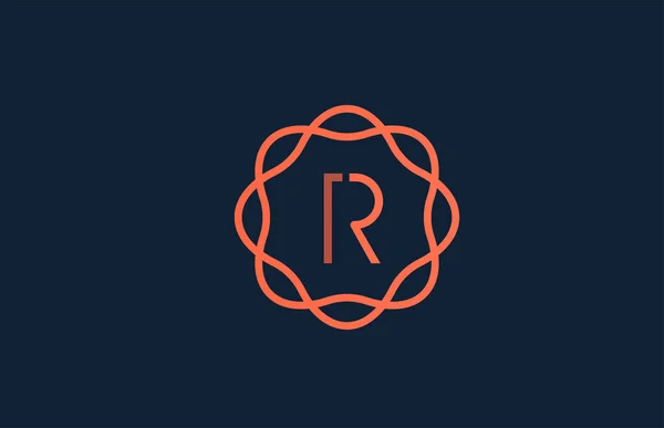 Orange Monogram Floral Alphabet Letter Logo Company Business Брендинг Фирменного — стоковый вектор