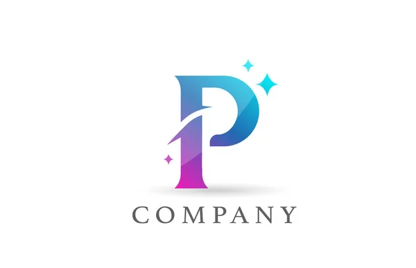 Blue Pink Gradient Alphabet Letter Logo Business Company Creative Lettering — Stock Vector