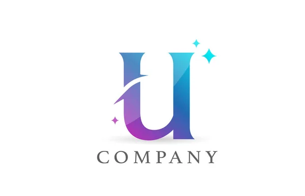 Modrá Růžová Gradient Abeceda Písmeno Logo Pro Podnikání Společnost Kreativní — Stockový vektor