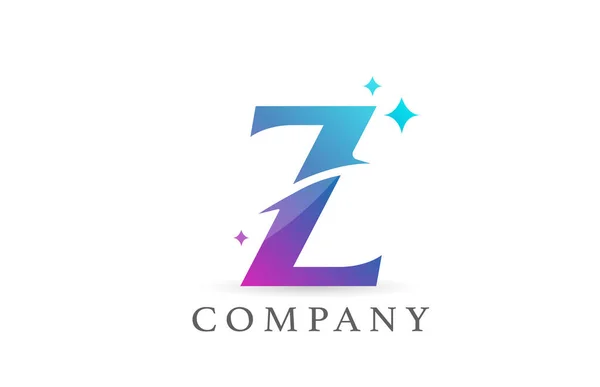 ビジネスや企業のためのZ青ピンクグラデーションアルファベット文字のロゴ 創造的なレタリングと企業アイデンティティ ブランディングデザイン — ストックベクタ