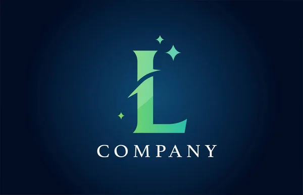 Bleu Vert Dégradé Lettre Alphabet Logo Pour Les Entreprises Identité — Image vectorielle
