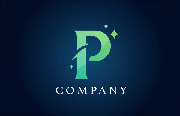 Modrá Zelená Gradient Abeceda Písmeno Logo Pro Podnikání Kreativní Firemní — Stockový vektor