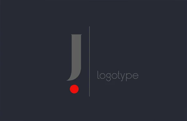 商务用J字母表唯一标识 创新的企业身份和字母灰蓝色和红色 公司品牌图标点化设计 — 图库矢量图片