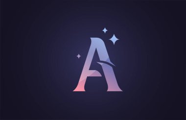 Güzel bir alfabe harfi logosu iş ve şirket için mavi pembe renkte. Yaratıcı harfler ve kurumsal kimlik. Marka simgesi tasarımı