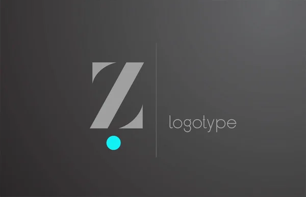 商业用Z灰色字母标识 独特的企业身份和字母 公司蓝点线图标品牌设计 — 图库矢量图片